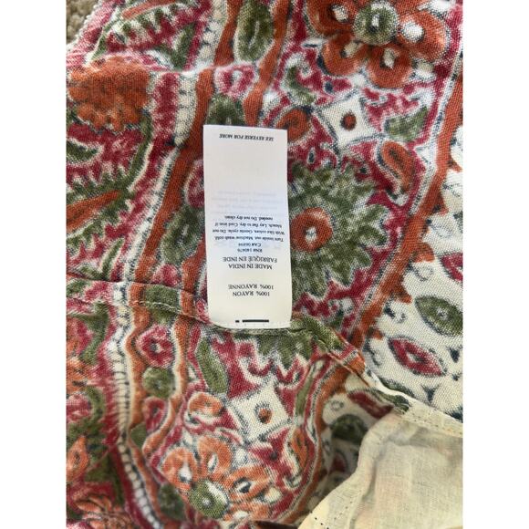 Faherty Bemini Kapu Beach Print Dress Smocked Waist Mini Boho Womens Size Small - Picture 10 of 10